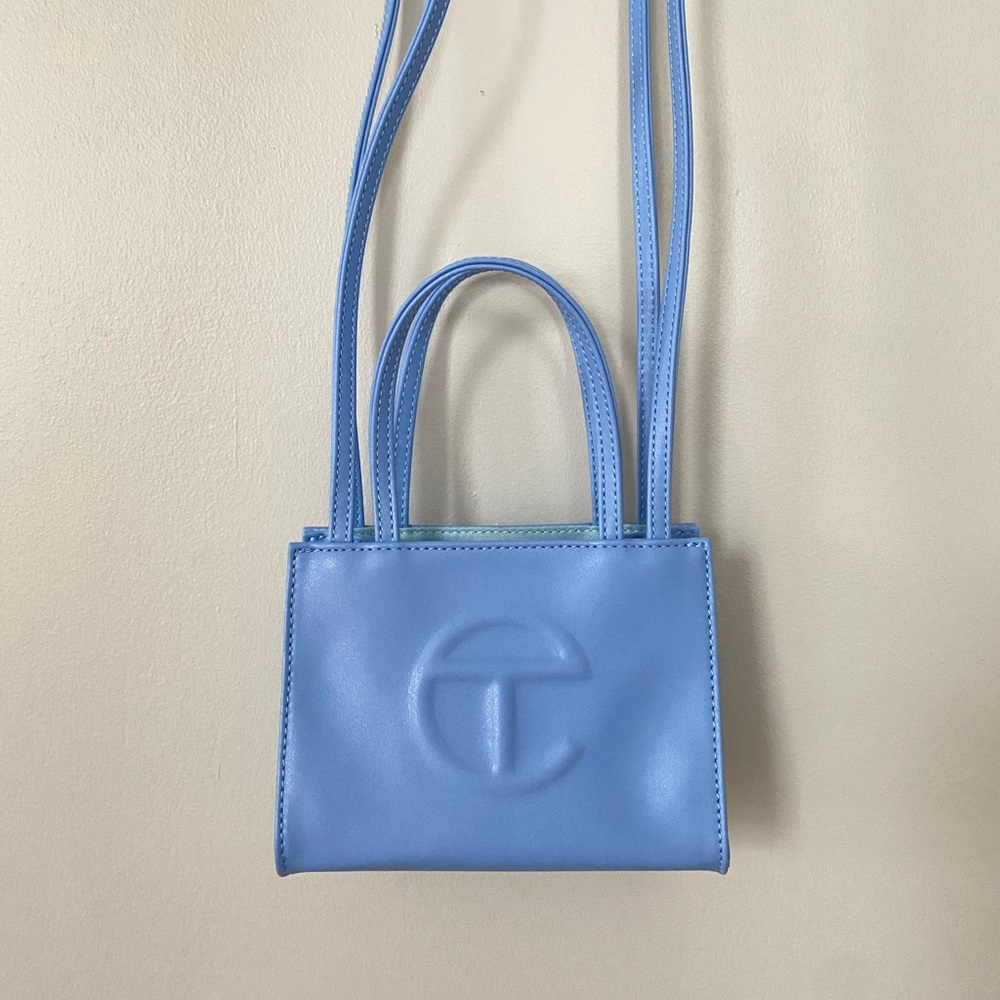 Small Telfar shopping bag in Cerulean